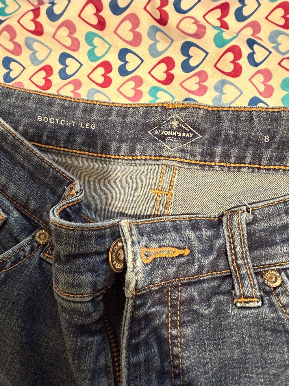 St. John's Bay Women's Boot-Cut Jeans in Medium Blue Wash - Picture 2 of 3
